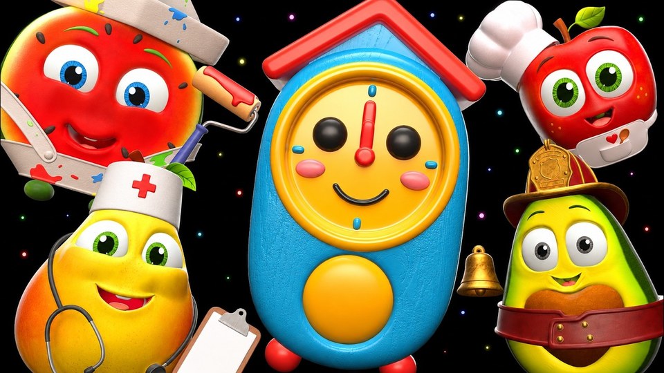Fruit Friends Climb the Clock: Hickory Dickory Dock