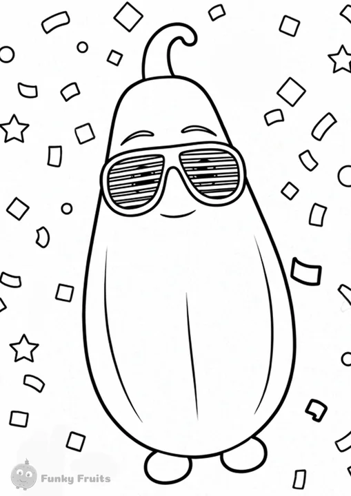 Cool banana coloring page