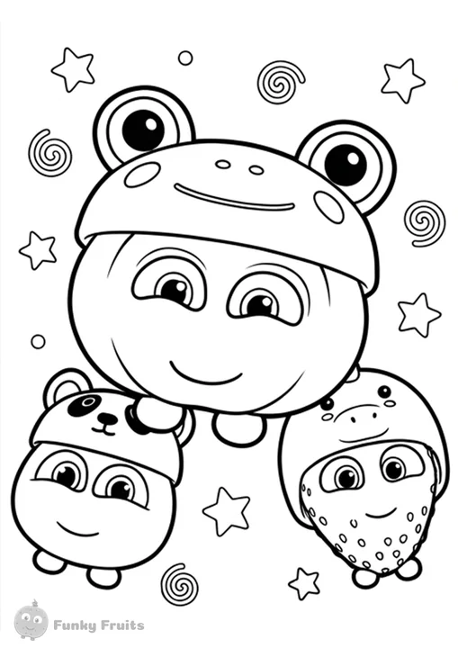 Frog friends coloring page